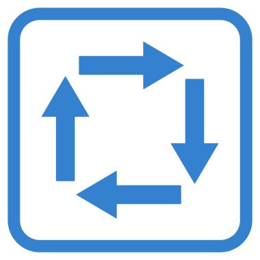 Dolaşım oklar bir çerçeve içinde simge vektör