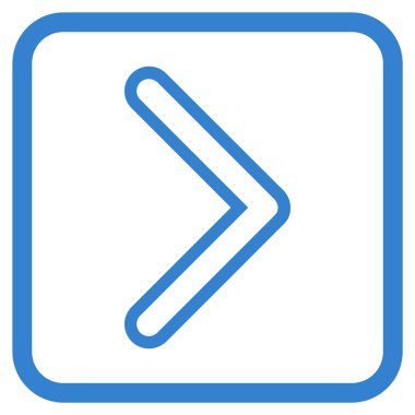 Ok ucu doğru vektör simgesi bir çerçeve içinde