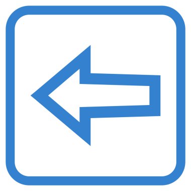 Ok sol vektör simgesi bir çerçeve içinde