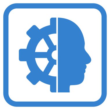 Cyborg dişli vektör simgesi bir çerçeve içinde