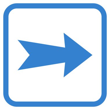 Ok sağ vektör simgesi bir çerçeve içinde