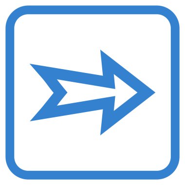 Ok sağ vektör simgesi bir çerçeve içinde