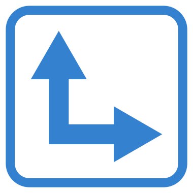 Vektör simgesi bir çerçeve içinde yukarı doğru çatallanma ok