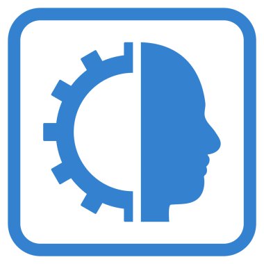 Cyborg dişli vektör simgesi bir çerçeve içinde