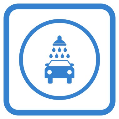 Oto yıkama vektör simgesi bir çerçeve içinde