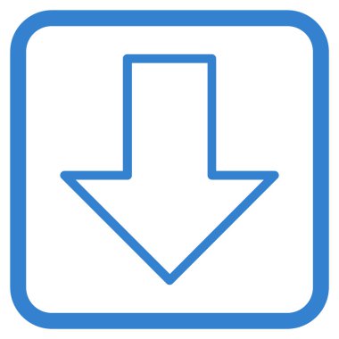 Vektör simgesi bir çerçeve içinde aşağı ok