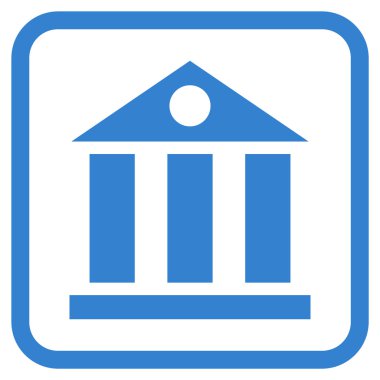 Banka Binası vektör simgesi bir çerçeve içinde