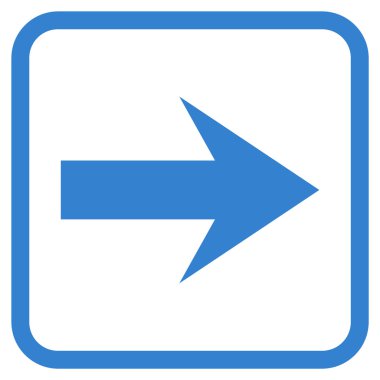 Ok sağ vektör simgesi bir çerçeve içinde