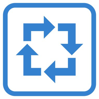 Geri dönüşüm vektör simgesi bir çerçeve içinde