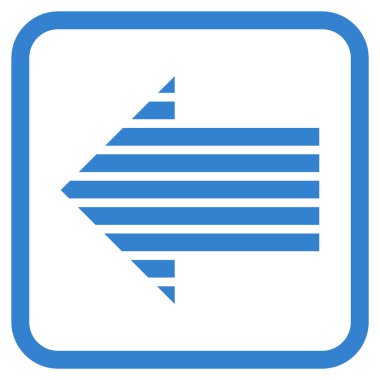 Şerit ok sol vektör simgesi bir çerçeve içinde