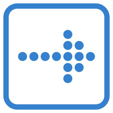 Noktalı ok doğru vektör simgesi bir çerçeve içinde