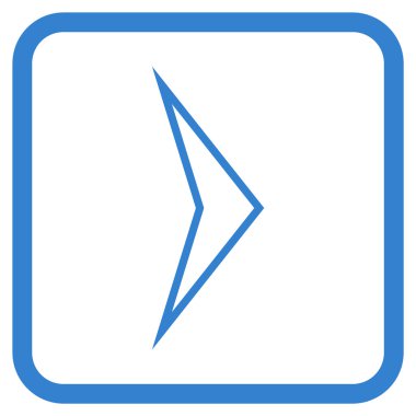 Ok ucu doğru vektör simgesi bir çerçeve içinde