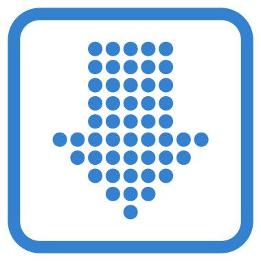 Vektör simgesi bir çerçeve içinde aşağı noktalı ok