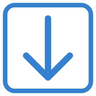 Vektör simgesi bir çerçeve içinde aşağı ok