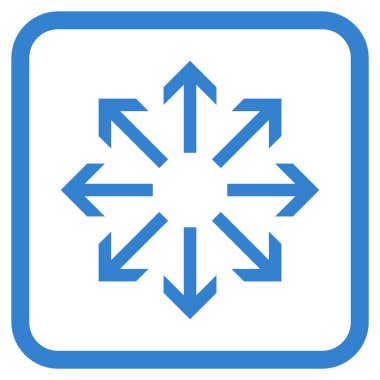 Radyal oklar bir çerçeve içinde simge vektör