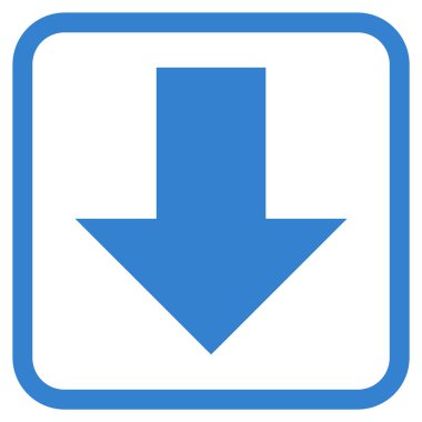 Vektör simgesi bir çerçeve içinde aşağı ok