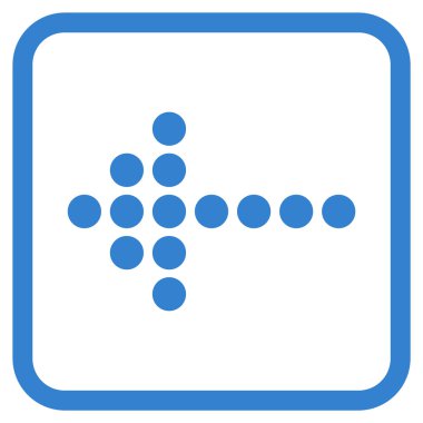 Noktalı ok sol vektör simgesi bir çerçeve içinde