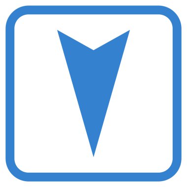 Vektör simgesi bir çerçeve içinde aşağı ok ucu