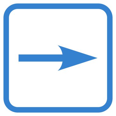 Keskin ok doğru vektör simgesi bir çerçeve içinde