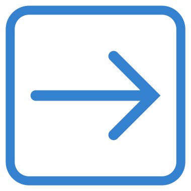 Ok sağ vektör simgesi bir çerçeve içinde