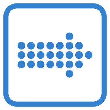 Noktalı ok doğru vektör simgesi bir çerçeve içinde