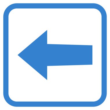 Ok sol vektör simgesi bir çerçeve içinde