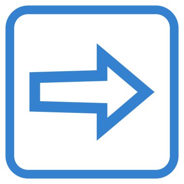 Ok sağ vektör simgesi bir çerçeve içinde