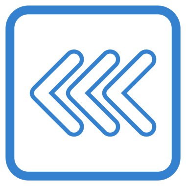 İşaretçi sol vektör simgesi bir çerçeve içinde üçlü