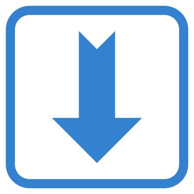 Vektör simgesi bir çerçeve içinde aşağı ok