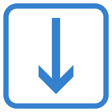 Vektör simgesi bir çerçeve içinde aşağı ok