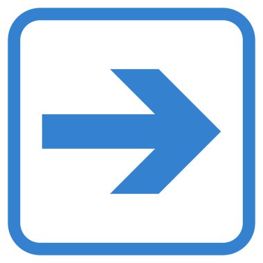 Ok sağ vektör simgesi bir çerçeve içinde