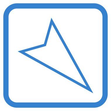 İşaretçi vektör simgesi bir çerçeve içinde aşağı