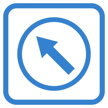 Yukarı Sağdan sola yuvarlak ok vektör simgesi bir çerçeve içinde