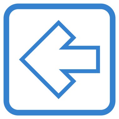 Ok sol vektör simgesi bir çerçeve içinde