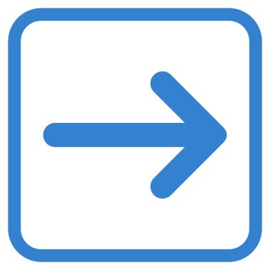 Ok sağ vektör simgesi bir çerçeve içinde