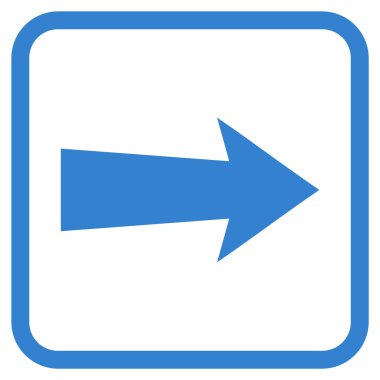 Ok sağ vektör simgesi bir çerçeve içinde