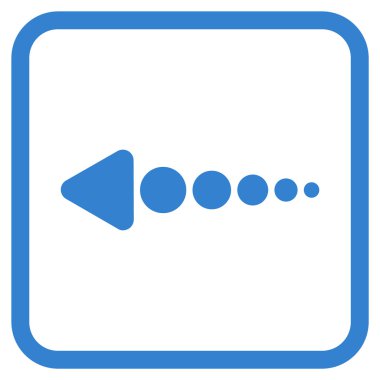 Ok sol vektör simgesi bir çerçeve içinde