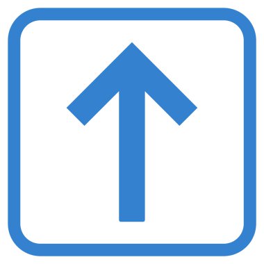 Bir çerçeve içinde yukarı ok vektör simgesi