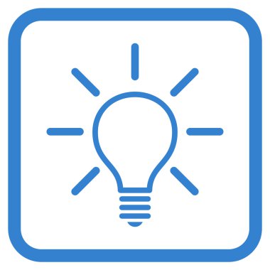 Ampul vektör simgesi bir çerçeve içinde