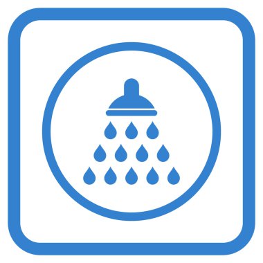 Duş vektör simgesi bir çerçeve içinde