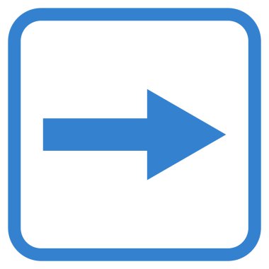 Ok sağ vektör simgesi bir çerçeve içinde