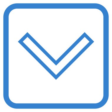 Vektör simgesi bir çerçeve içinde aşağı ok ucu