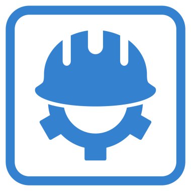 Geliştirme kask vektör simgesi bir çerçeve içinde