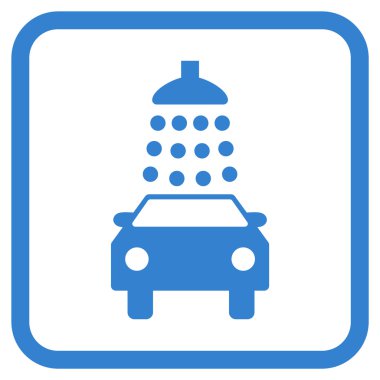 Oto yıkama vektör simgesi bir çerçeve içinde