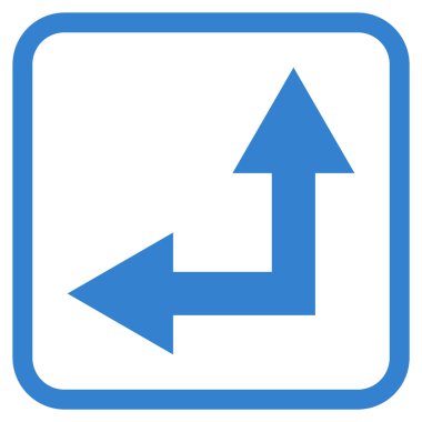 Vektör simgesi bir çerçeve içinde yukarı sol çatallanma ok