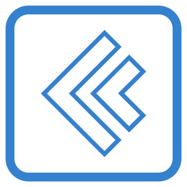 Yön sol vektör simgesi bir çerçeve içinde