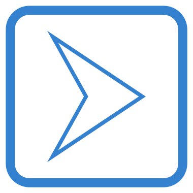 Ok ucu doğru vektör simgesi bir çerçeve içinde