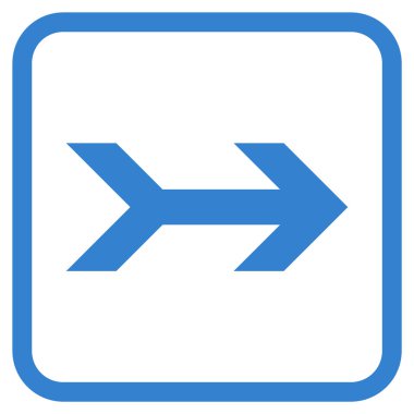 Ok sağ vektör simgesi bir çerçeve içinde