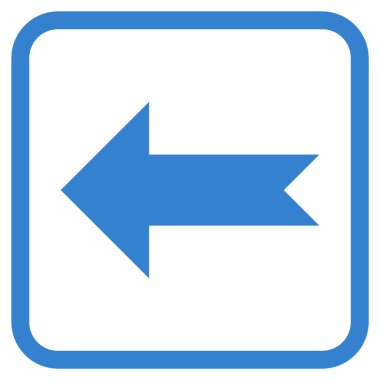 Ok sol vektör simgesi bir çerçeve içinde