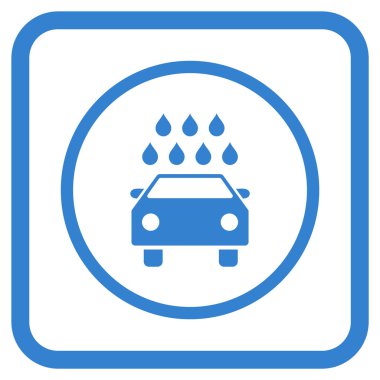 Araba duş vektör simgesi bir çerçeve içinde